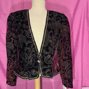 Chic Black Paisley Women's Blazer